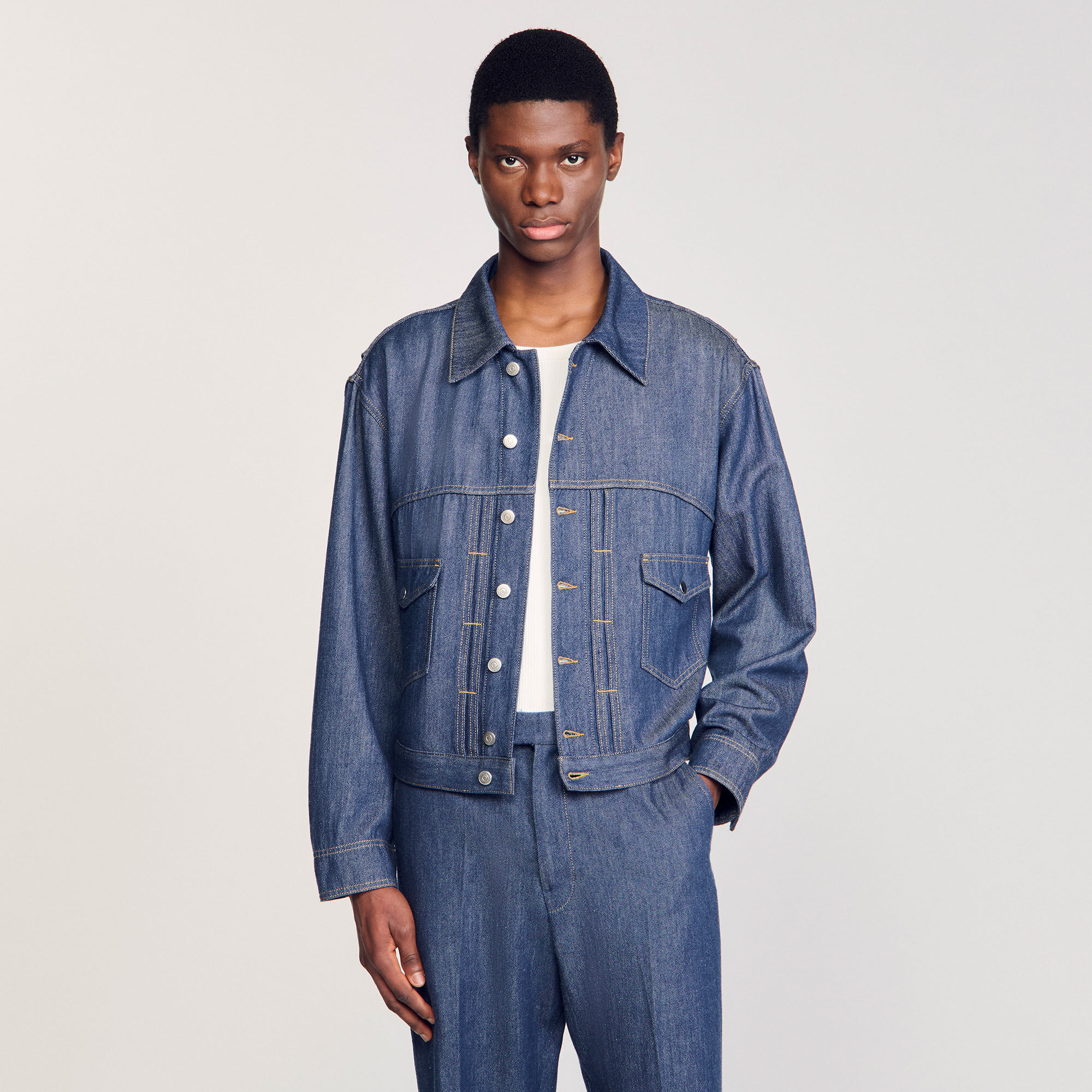 Blouson aus Chambray
