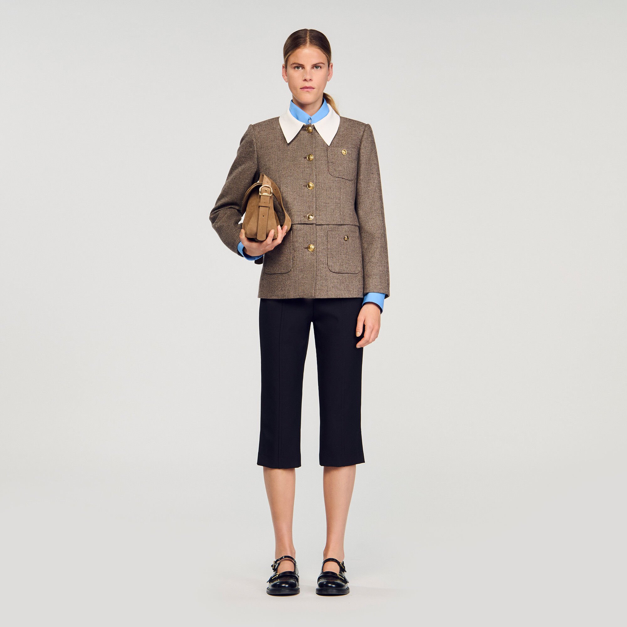 Blazer mit Hahnentrittmuster