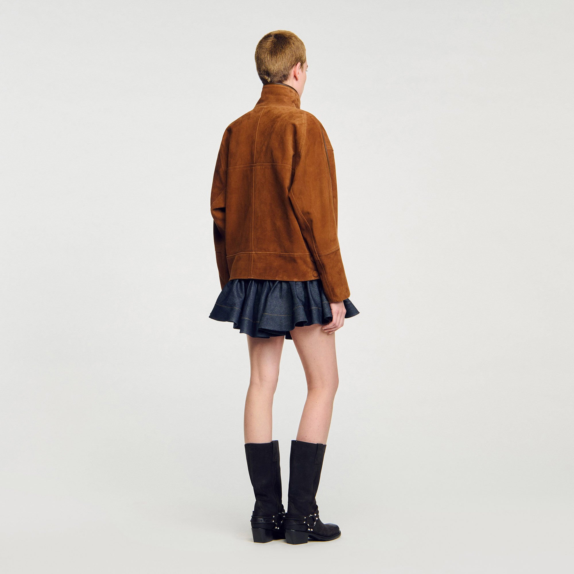 Oversize-Wildlederjacke