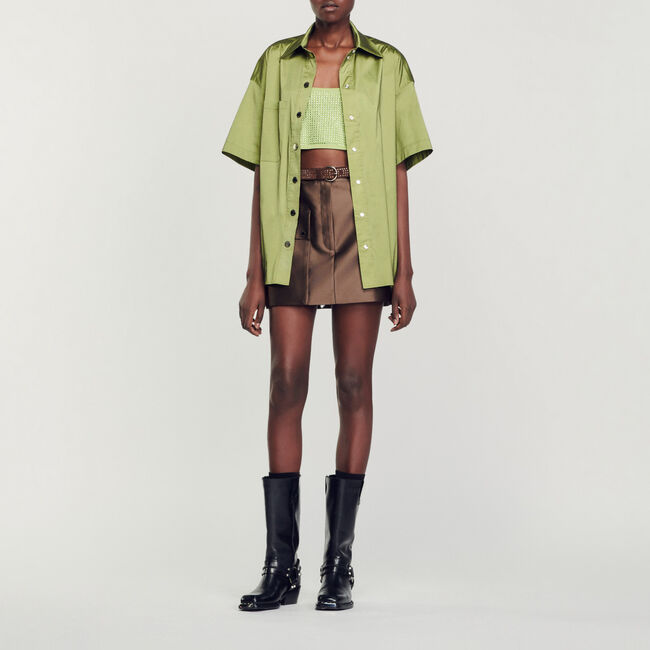 Oversize-Hemdbluse aus Satin