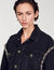 Oversize-Jeansjacke mit Strass