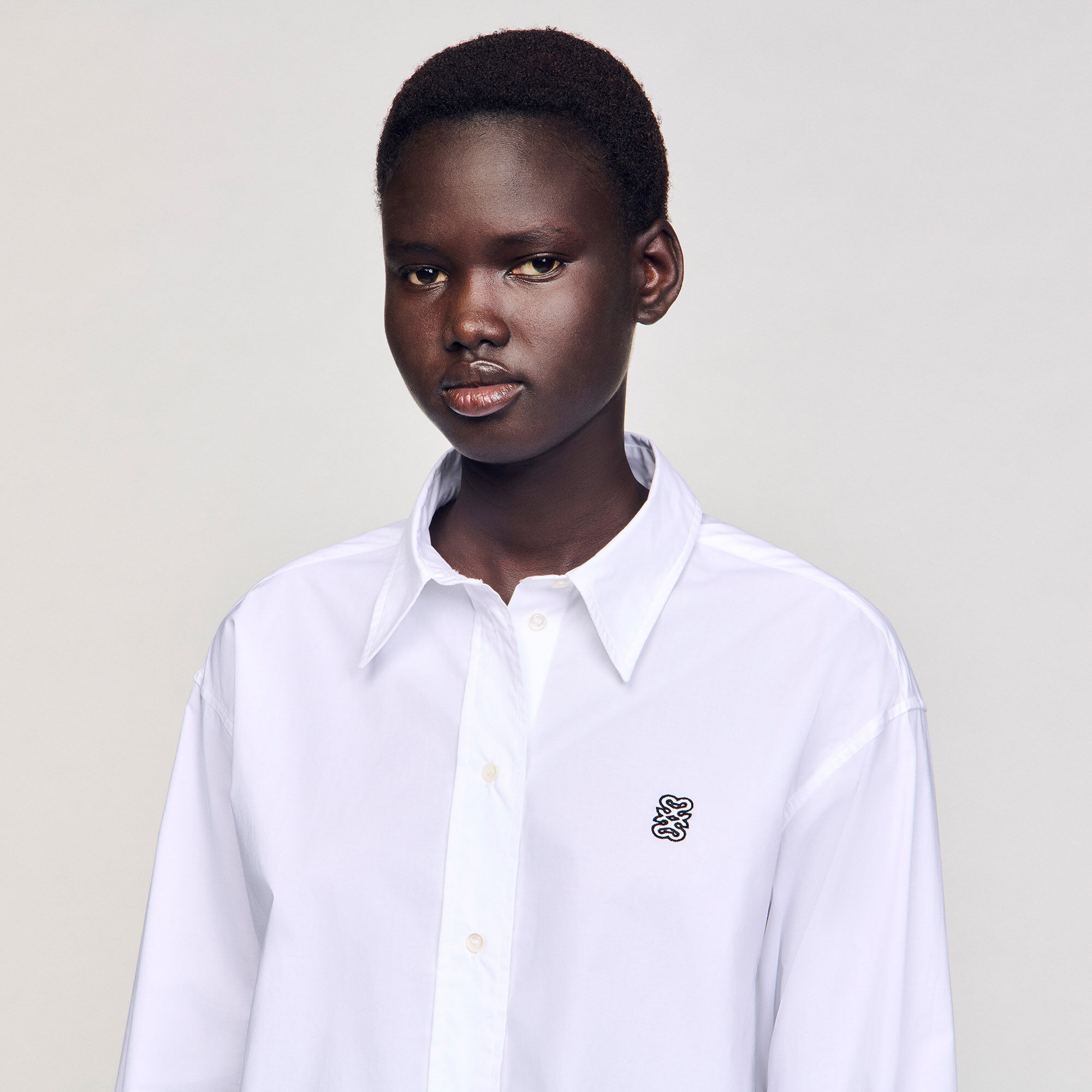 Kurze Bluse aus Popeline