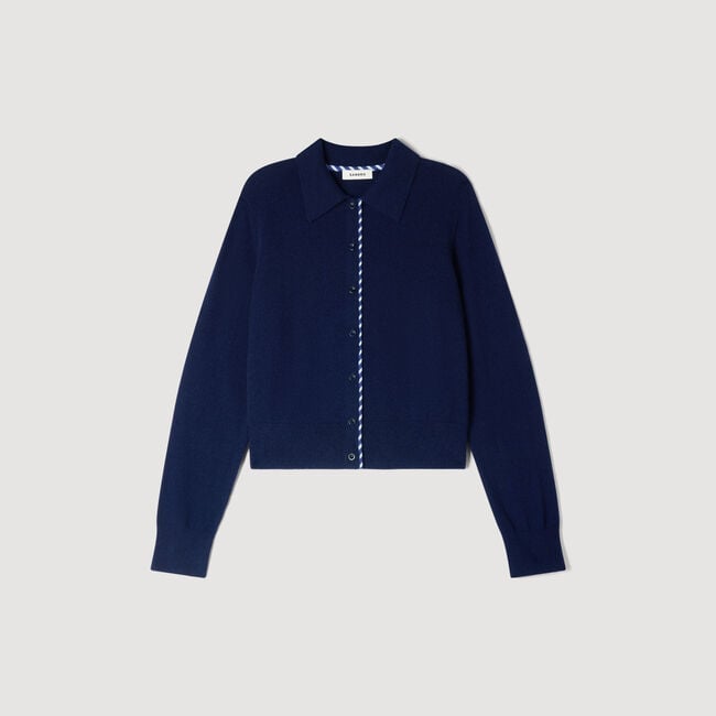 Gestreifter Woll-Kaschmir-Cardigan