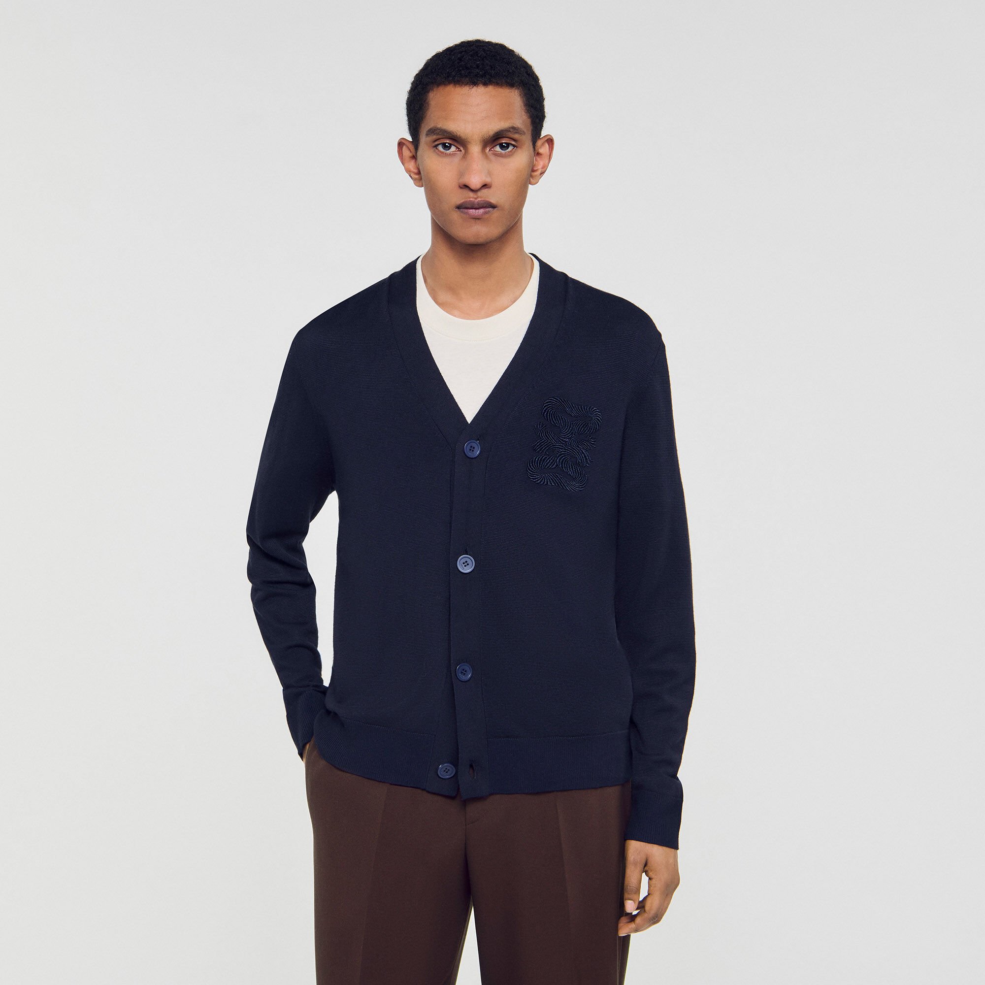 Cardigan mit Kordelstickerei