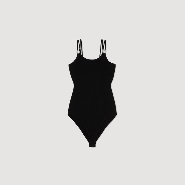 Body aus Strick mit Schmuckdetail