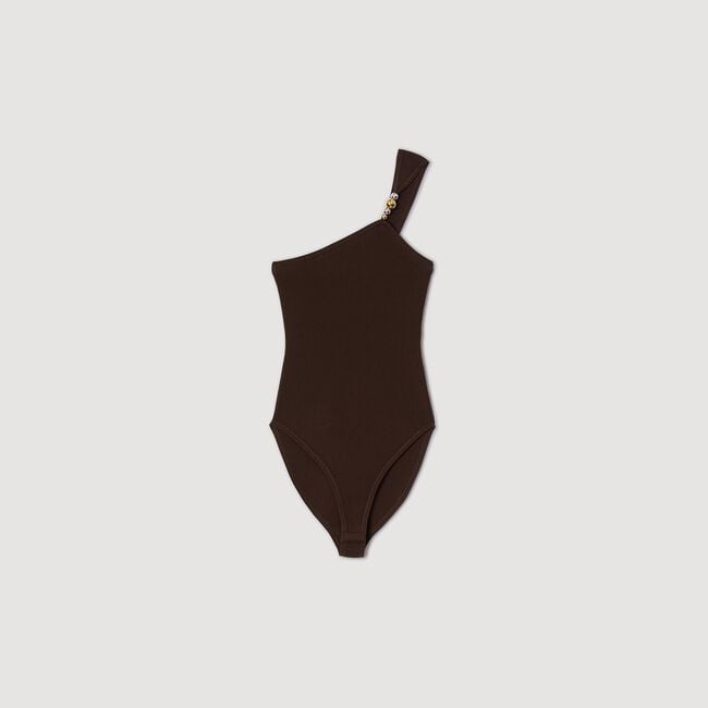 Asymmetrischer Body mit Zierperlen