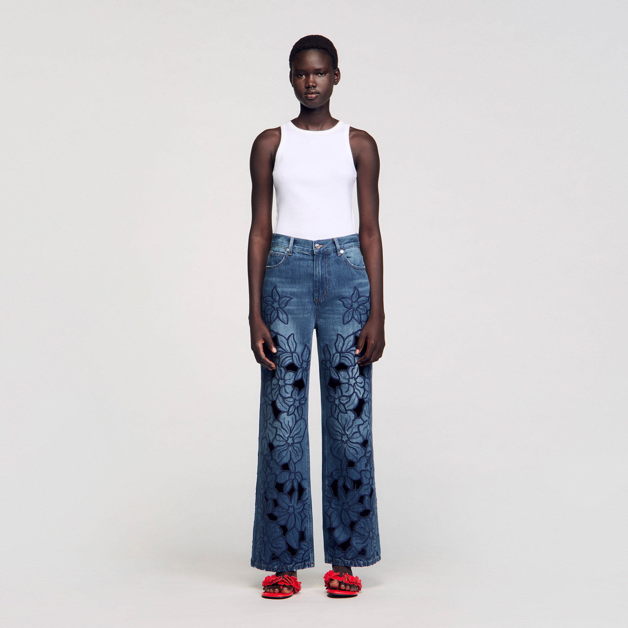 Bestickte Jeans