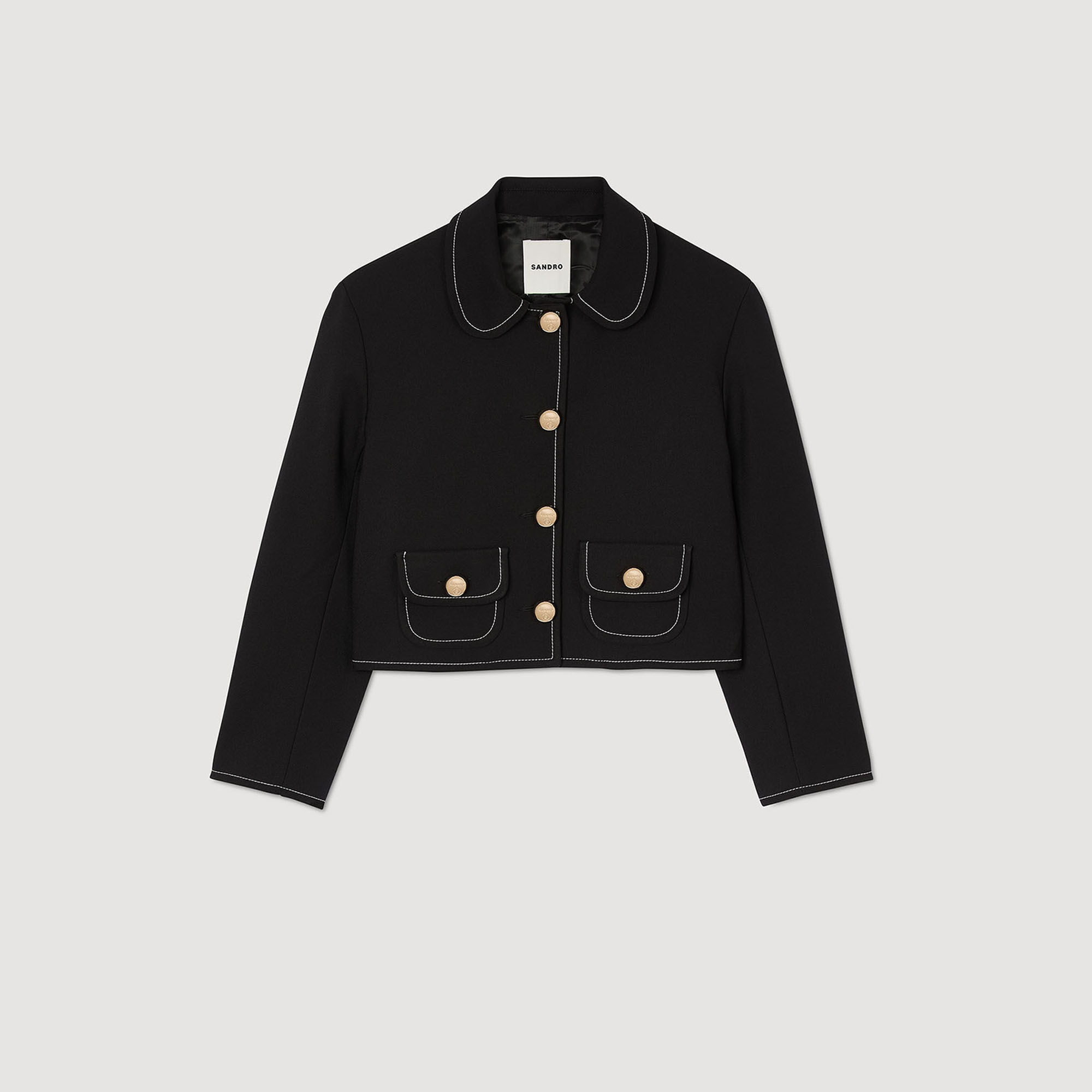 Kurze Jacke mit Bubikragen