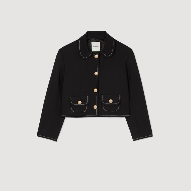 Kurze Jacke mit Bubikragen
