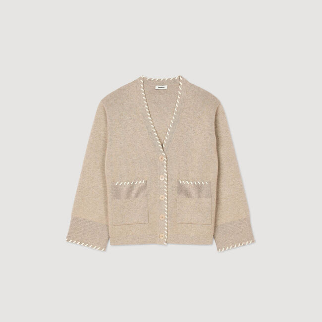 Strick-Cardigan mit Einfassband