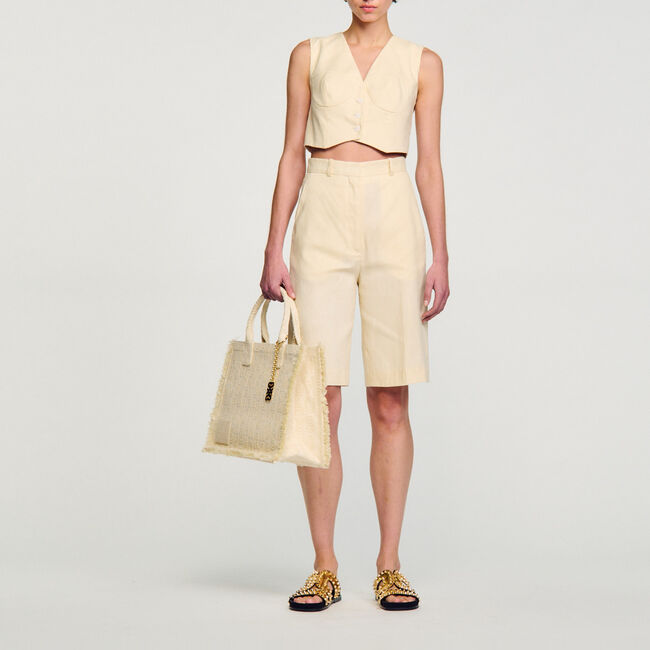 Weste aus Leinenmischgewebe