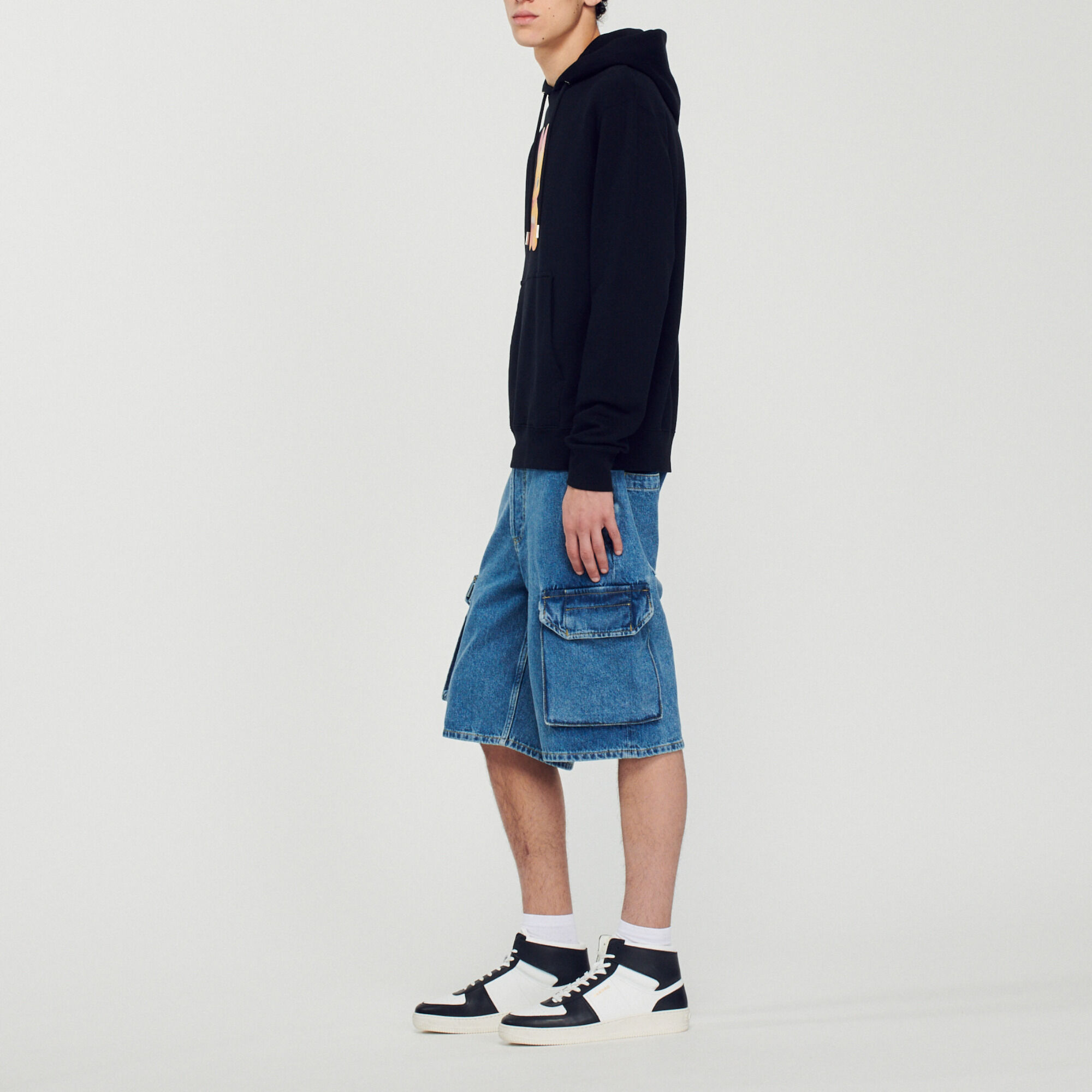 Kapuzensweatshirt mit Kaninchenprint