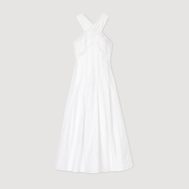 Langes und überkreuztes Kleid