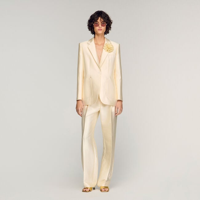 Satinjacke mit Bl&uuml;tendetail