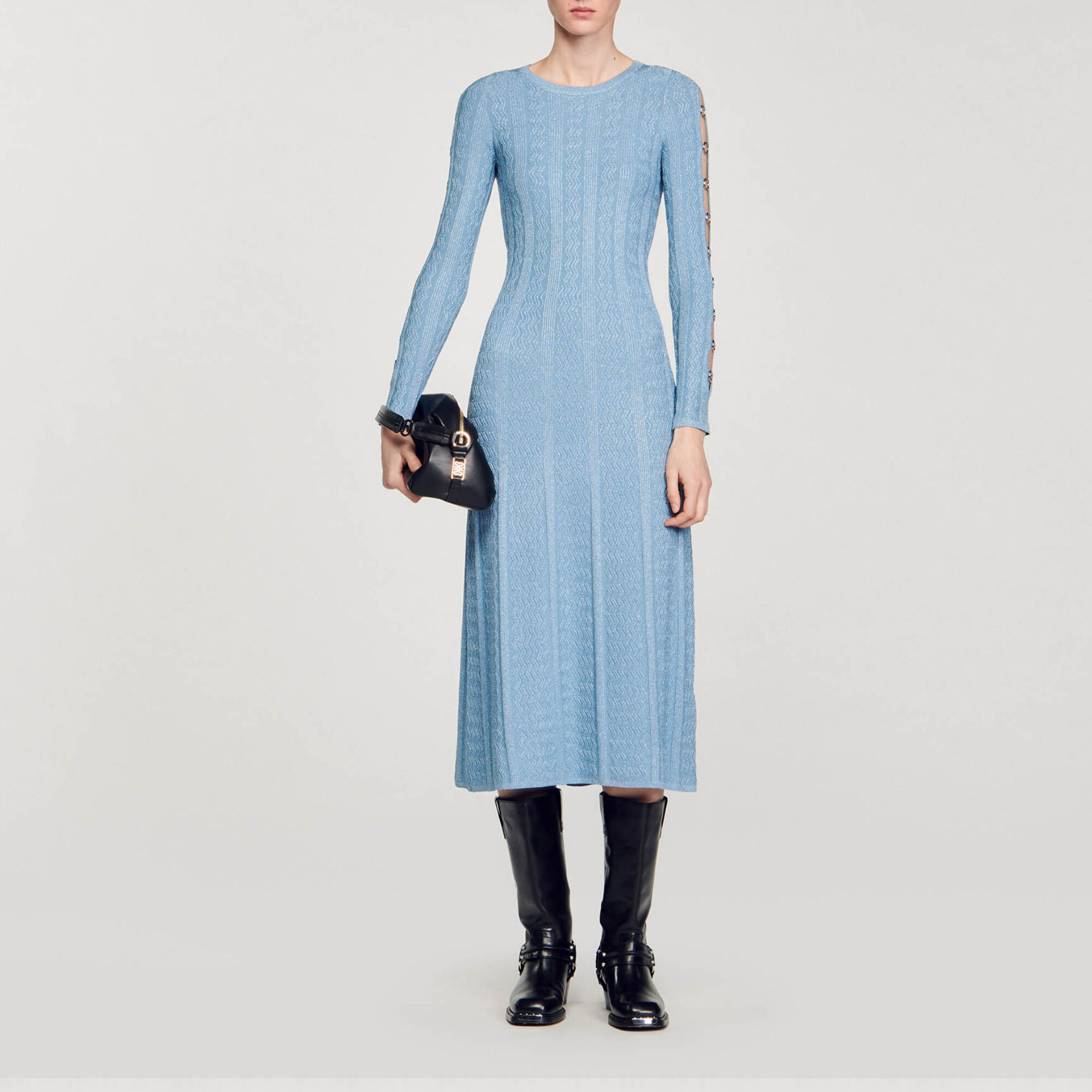 Midikleid aus Strick mit langen &Auml;rmeln