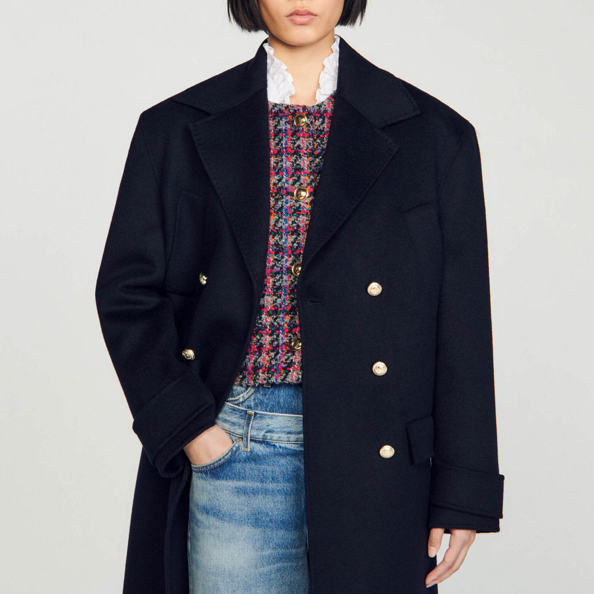 Langer Doubleface-Mantel