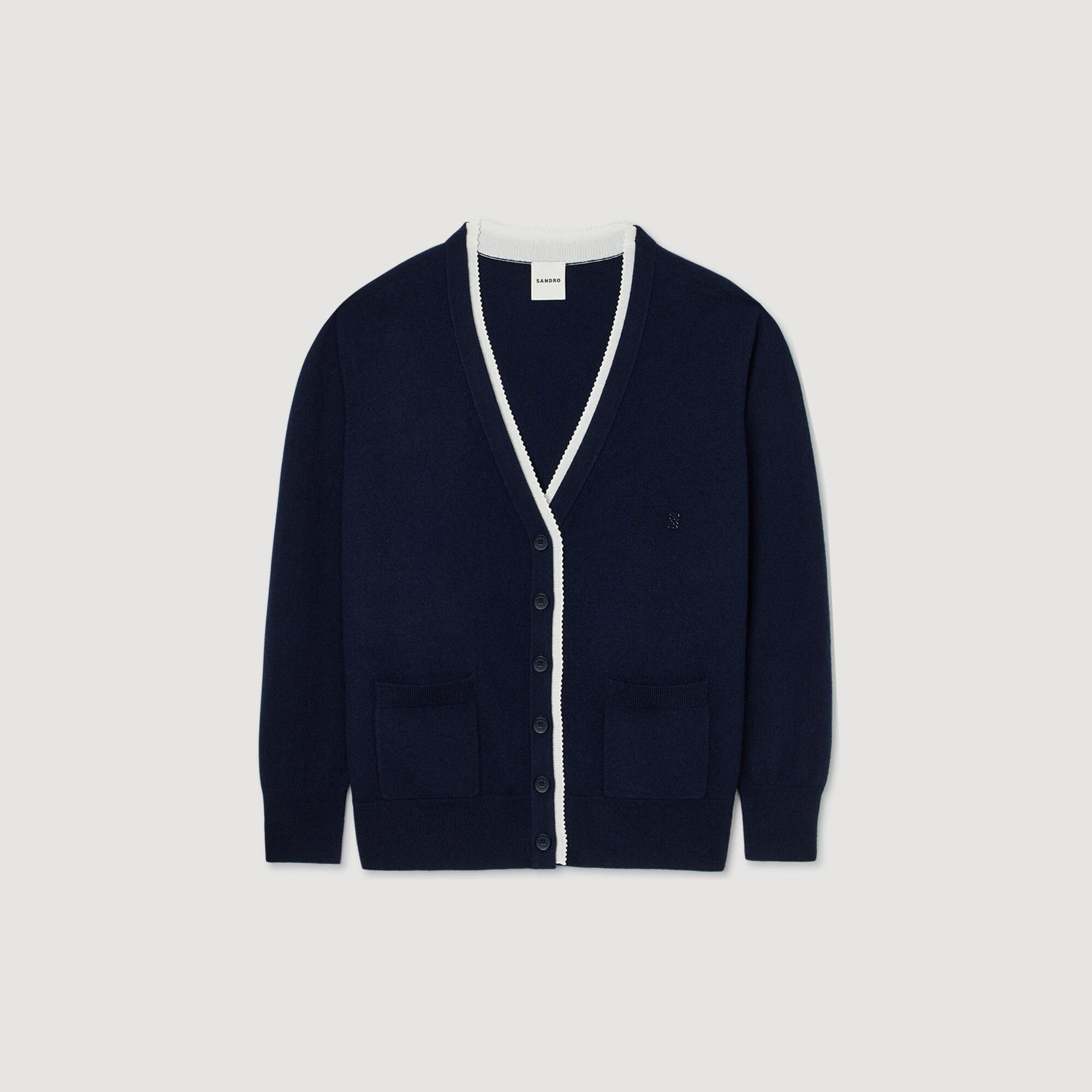 Langer zweifarbiger Cardigan