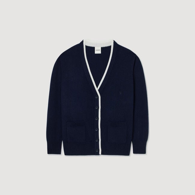Langer zweifarbiger Cardigan