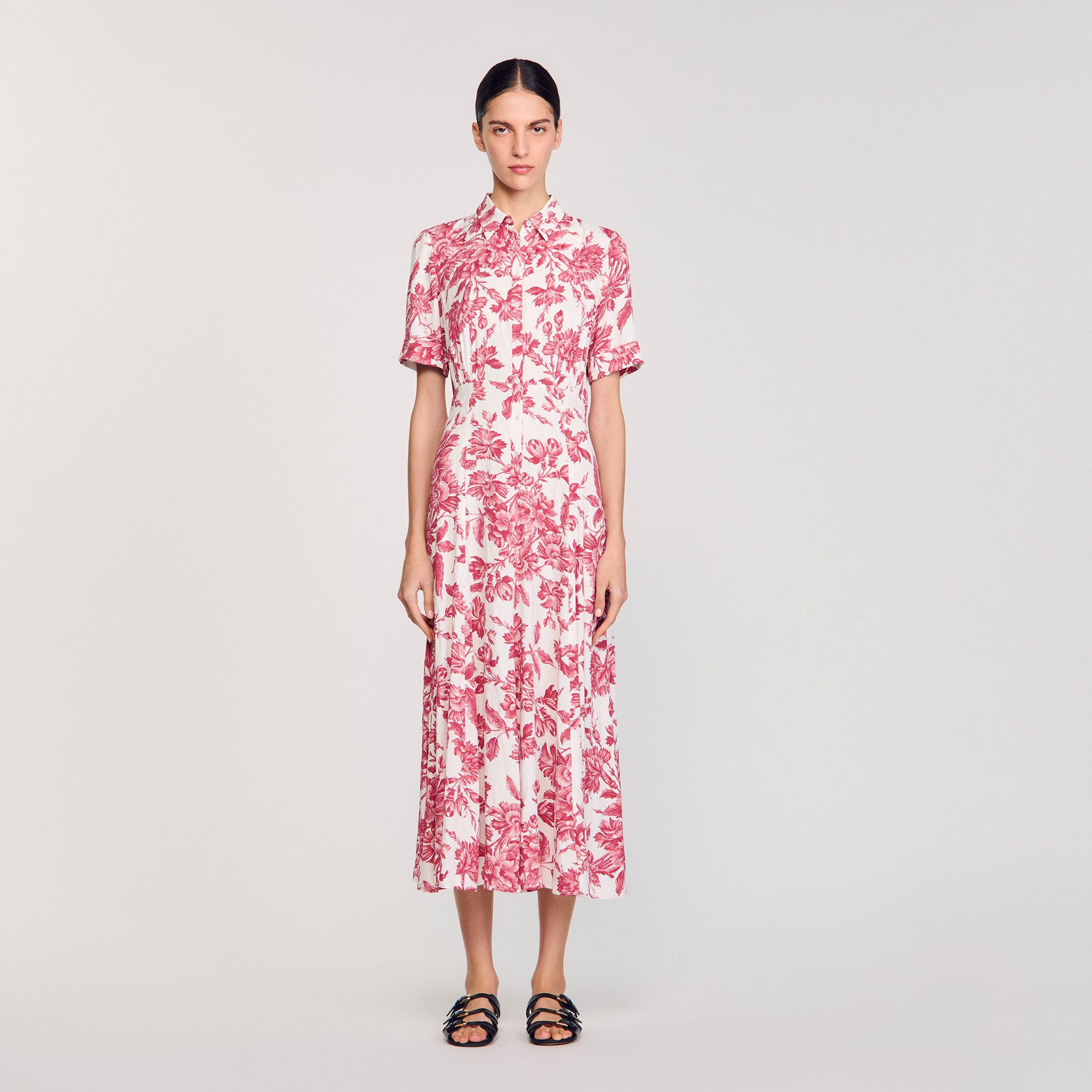 Langes Hemdkleid mit Blumenprint