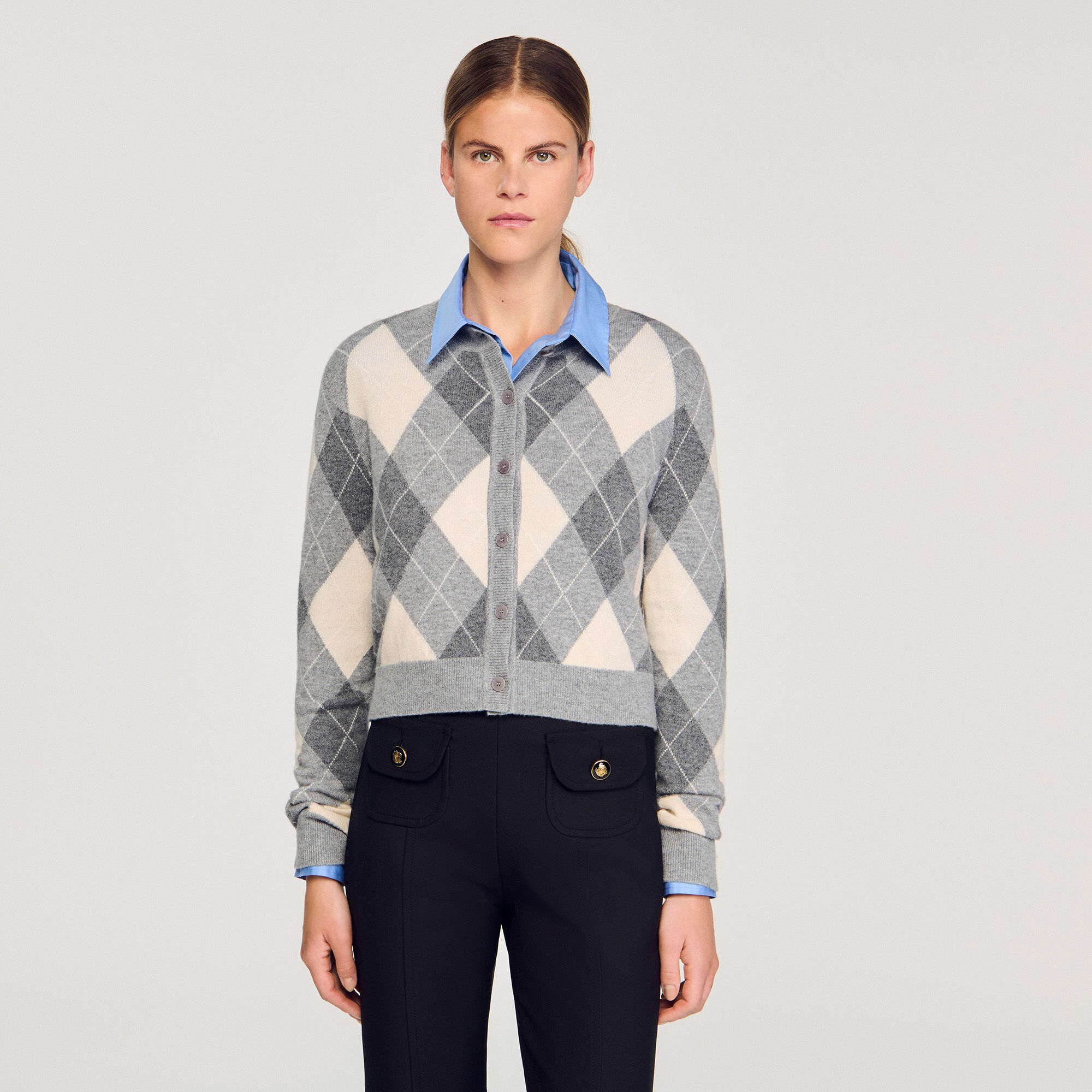 Cardigan mit Rautenmuster