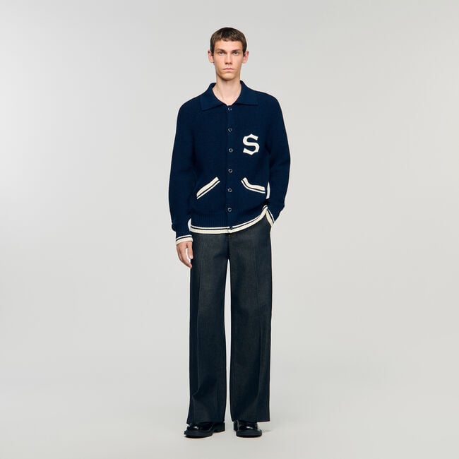 Wollcardigan mit Patch S