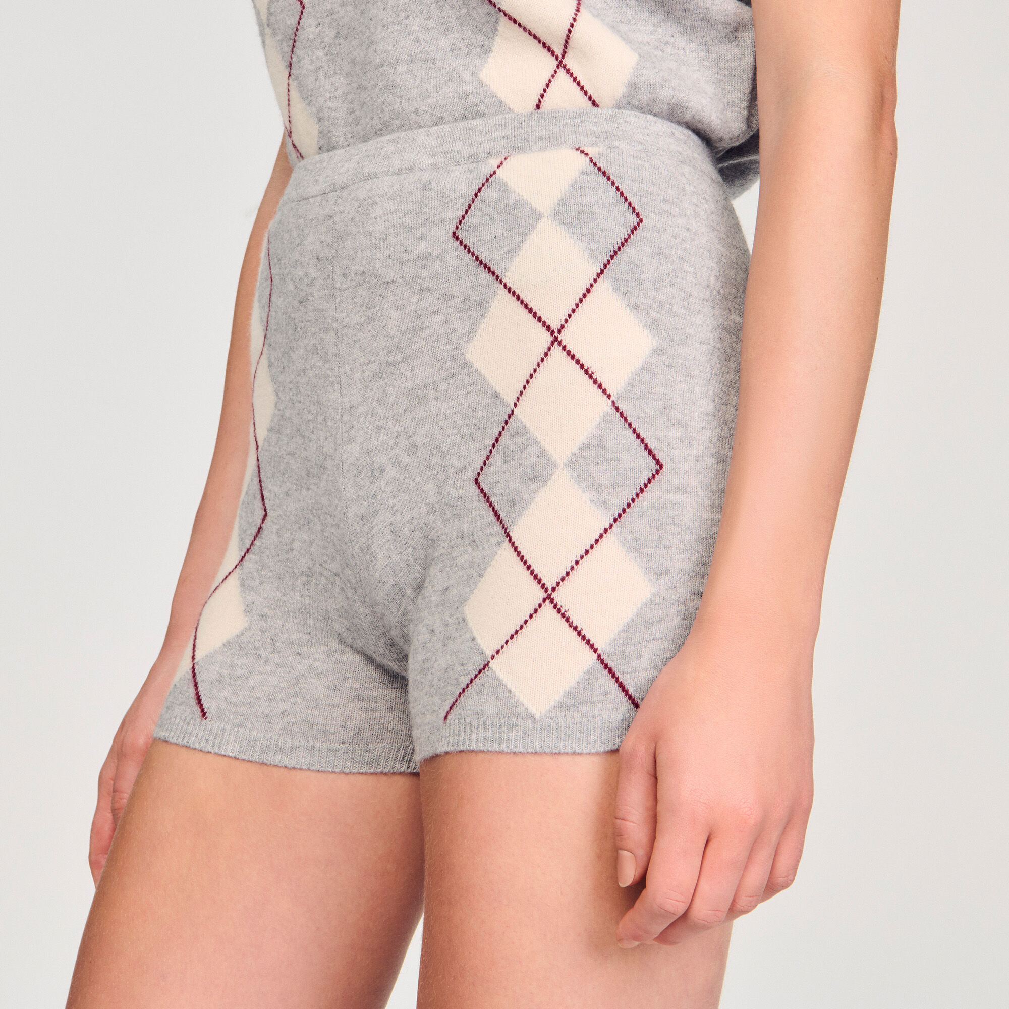 Shorts aus Strick mit Rautenmuster