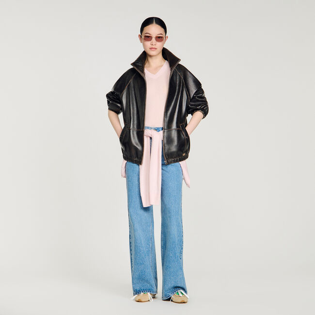 Blouson aus gealtertem Leder