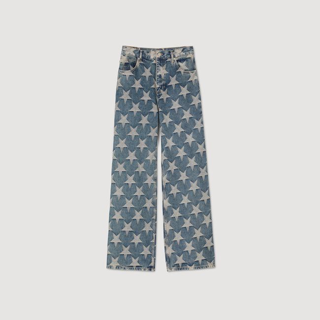Jeans mit Sternen-Jacquard