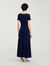 Midi-Kleid aus Strick und Denim