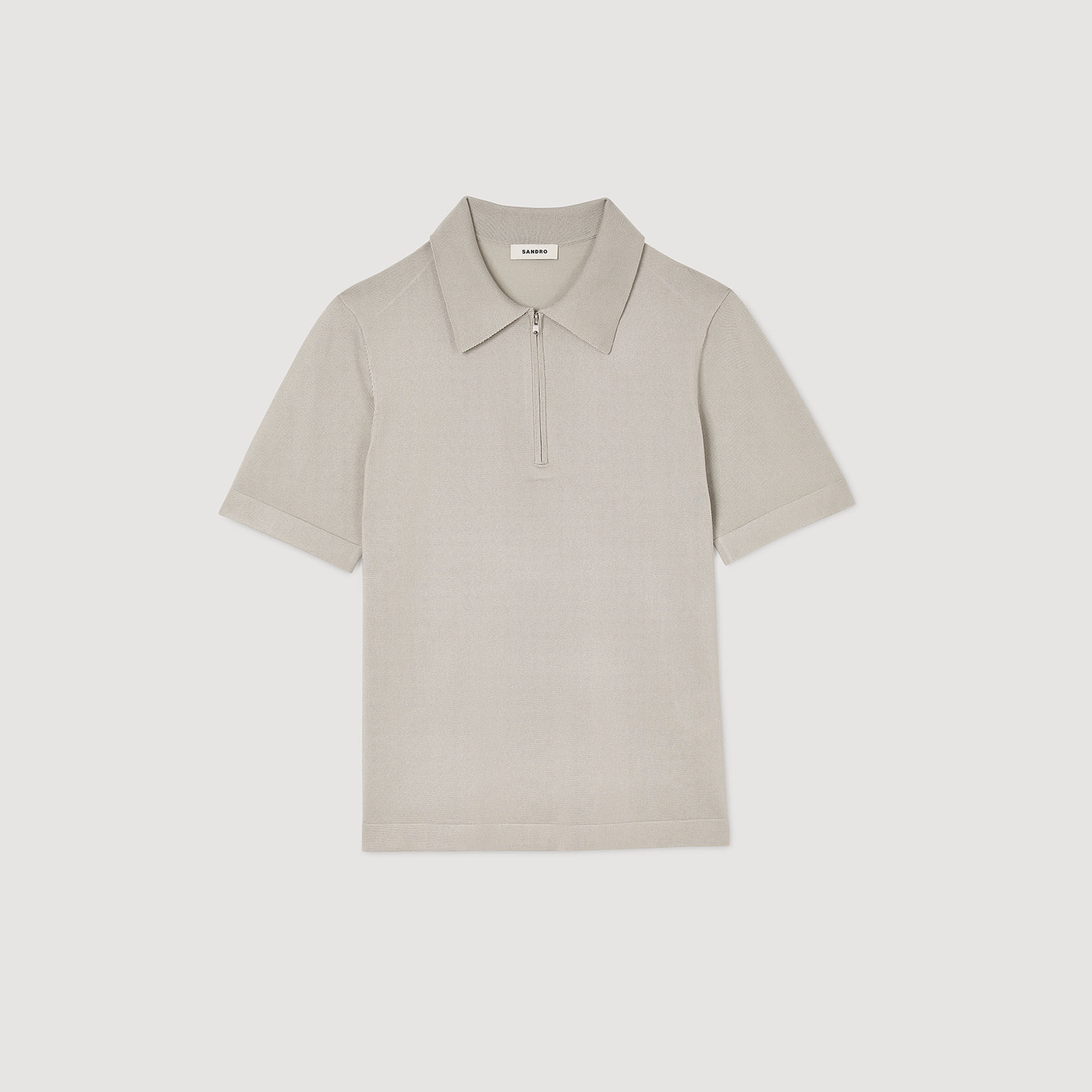 Poloshirt aus Strick mit Reißverschluss