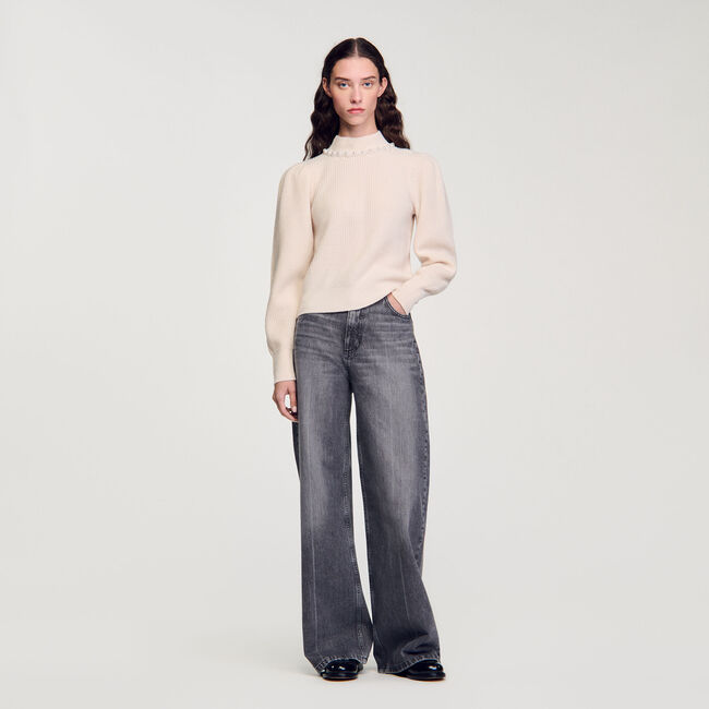 Rippstrick-Pullover aus Wolle & Kaschmir