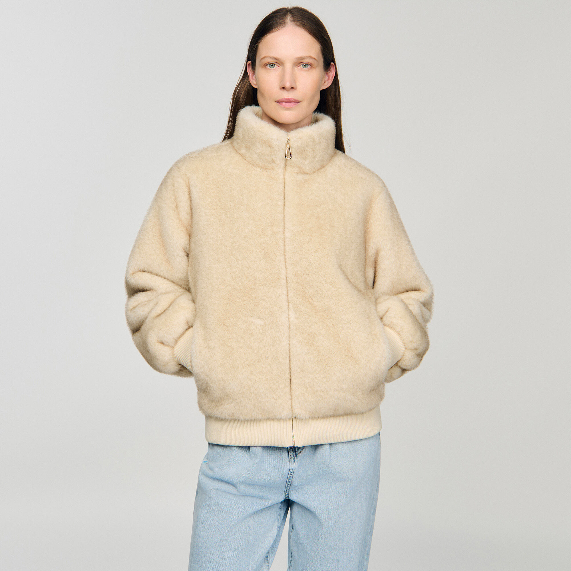 Jacke aus Fellimitat