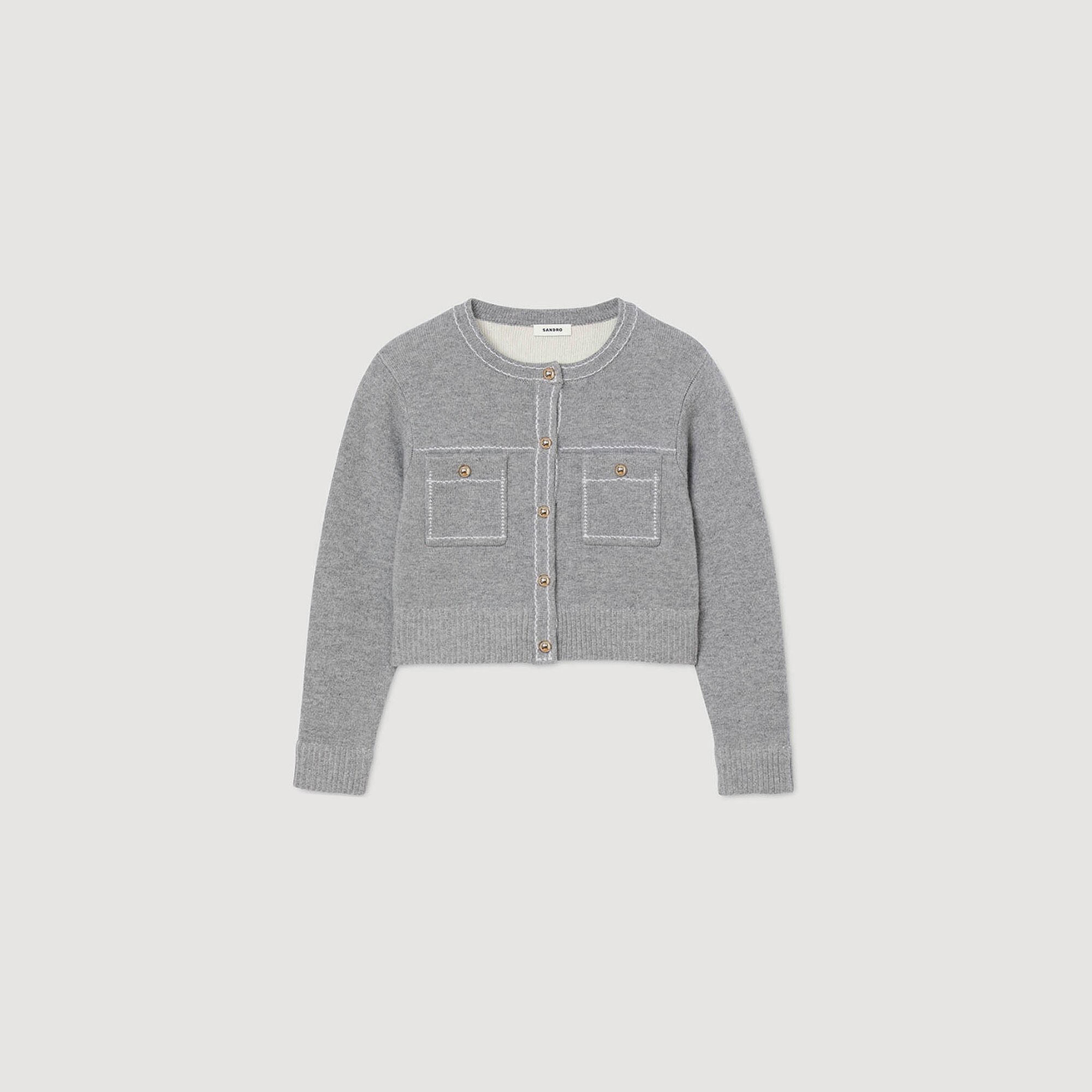 Cardigan mit Kontrastnähten