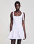 Kurzes Kleid aus Materialmix