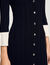 Langes zweifarbiges Strickkleid