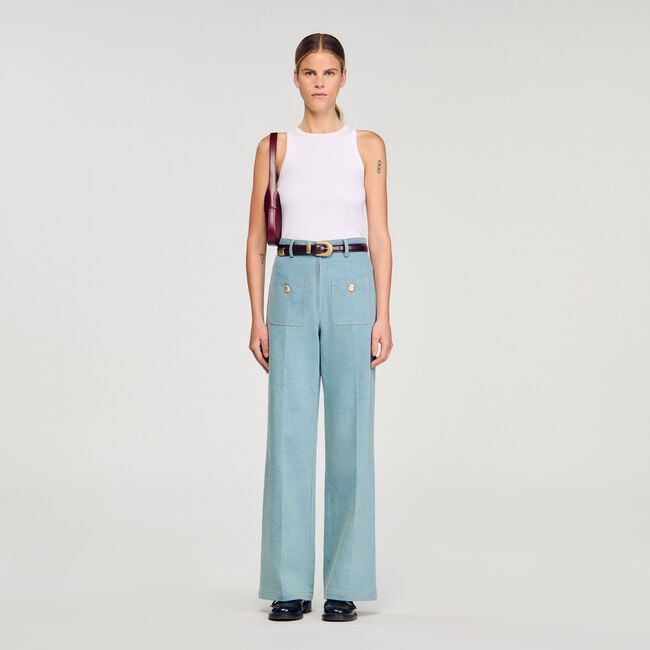 Weite Jeans mit hohem Bund