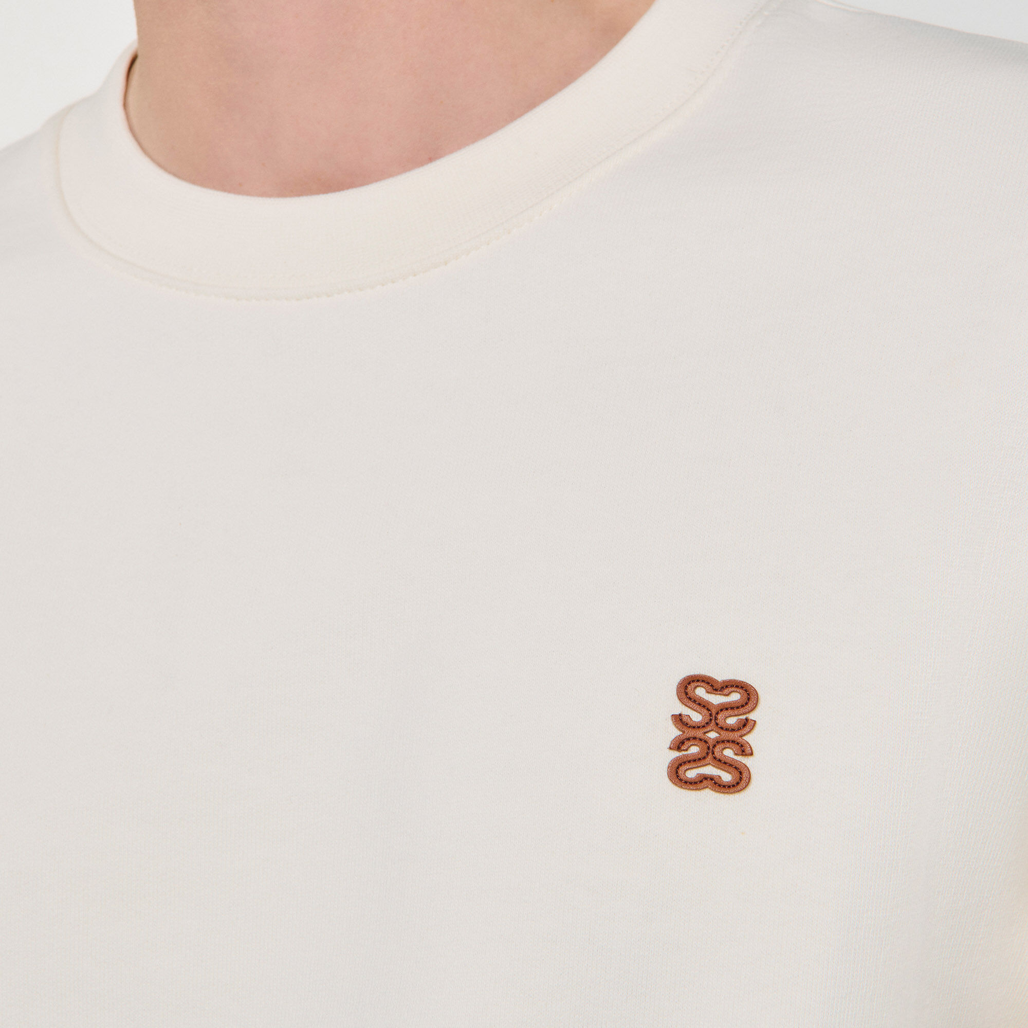 Oversize-Sweatshirt mit Leder-Patch