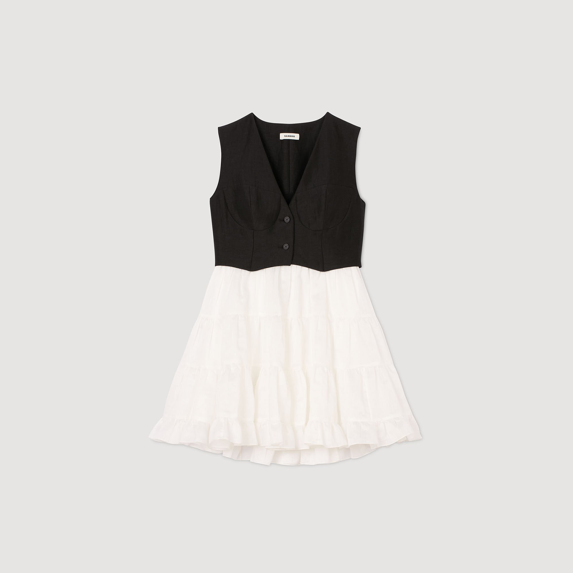 Kurzes zweifarbiges Kleid