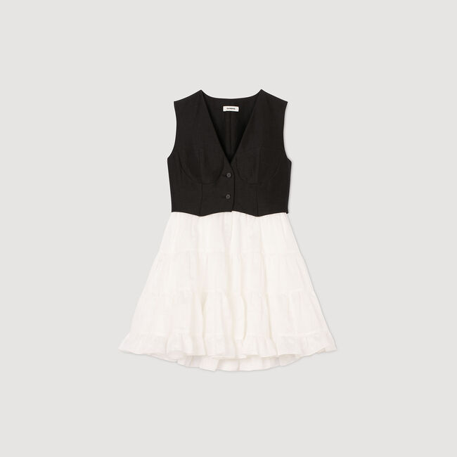 Kurzes zweifarbiges Kleid