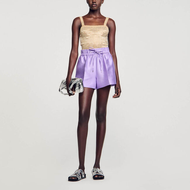 Weite Shorts aus Satin