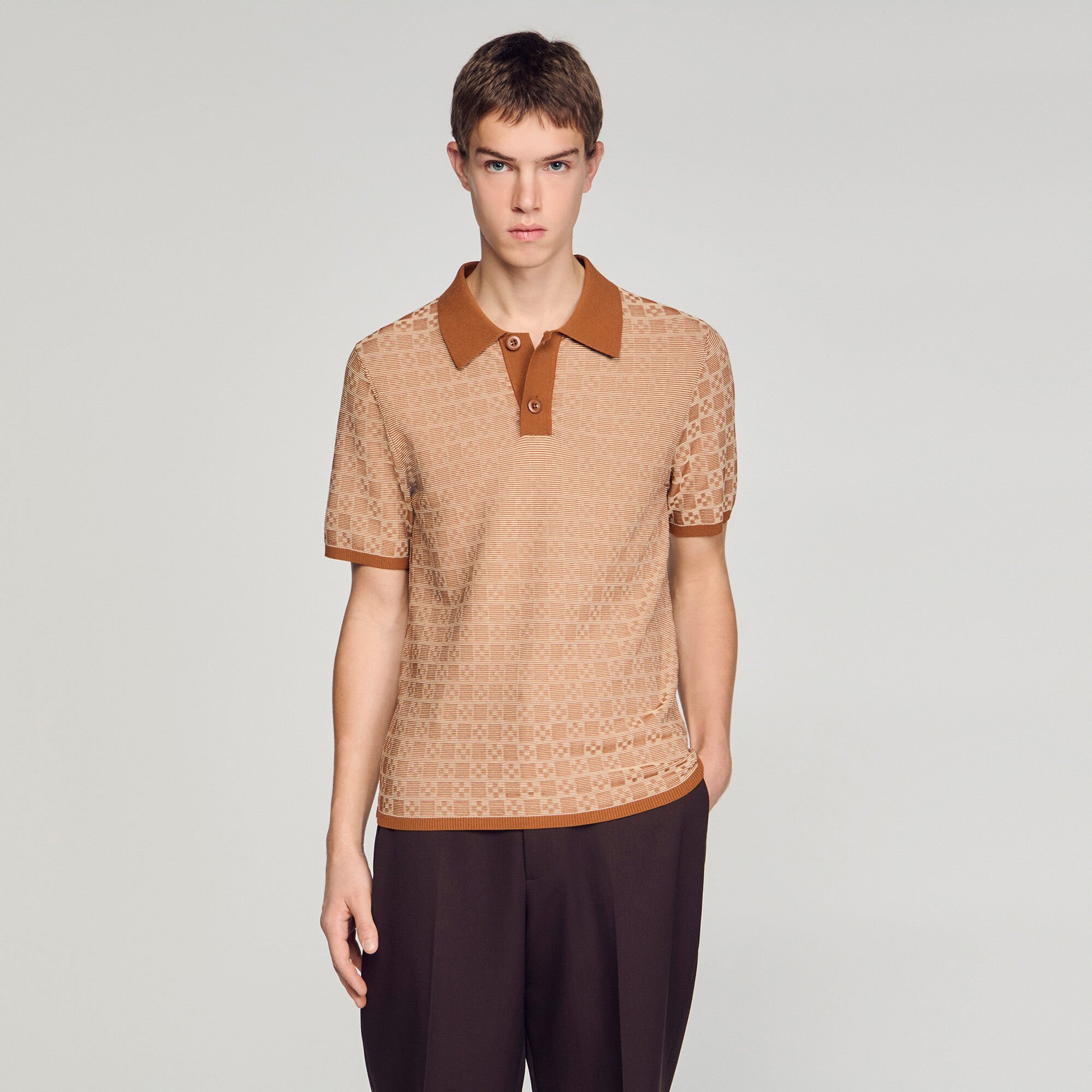 Poloshirt mit &bdquo;Square Cross&ldquo;-Muster
