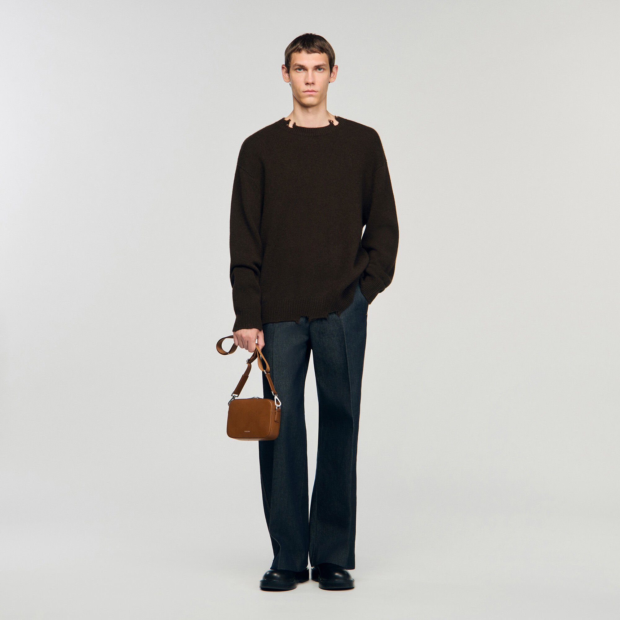 Kleine Tasche aus genarbtem Leder