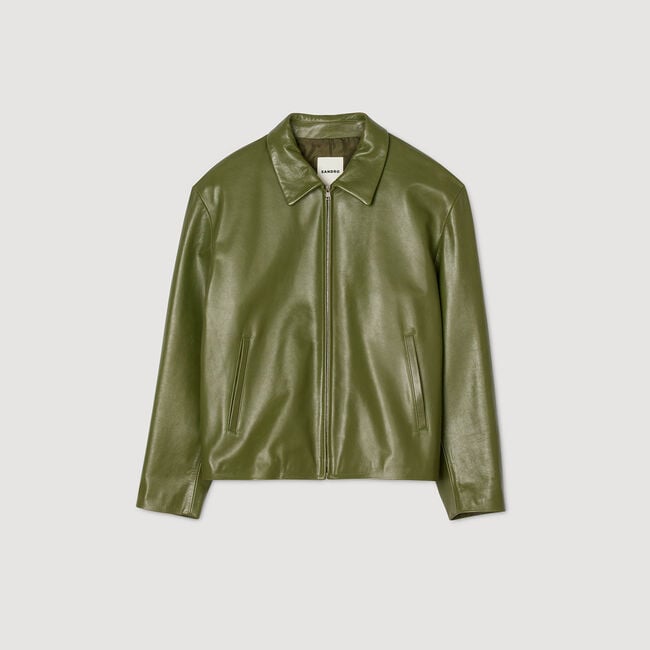 Lederjacke mit Reißverschluss
