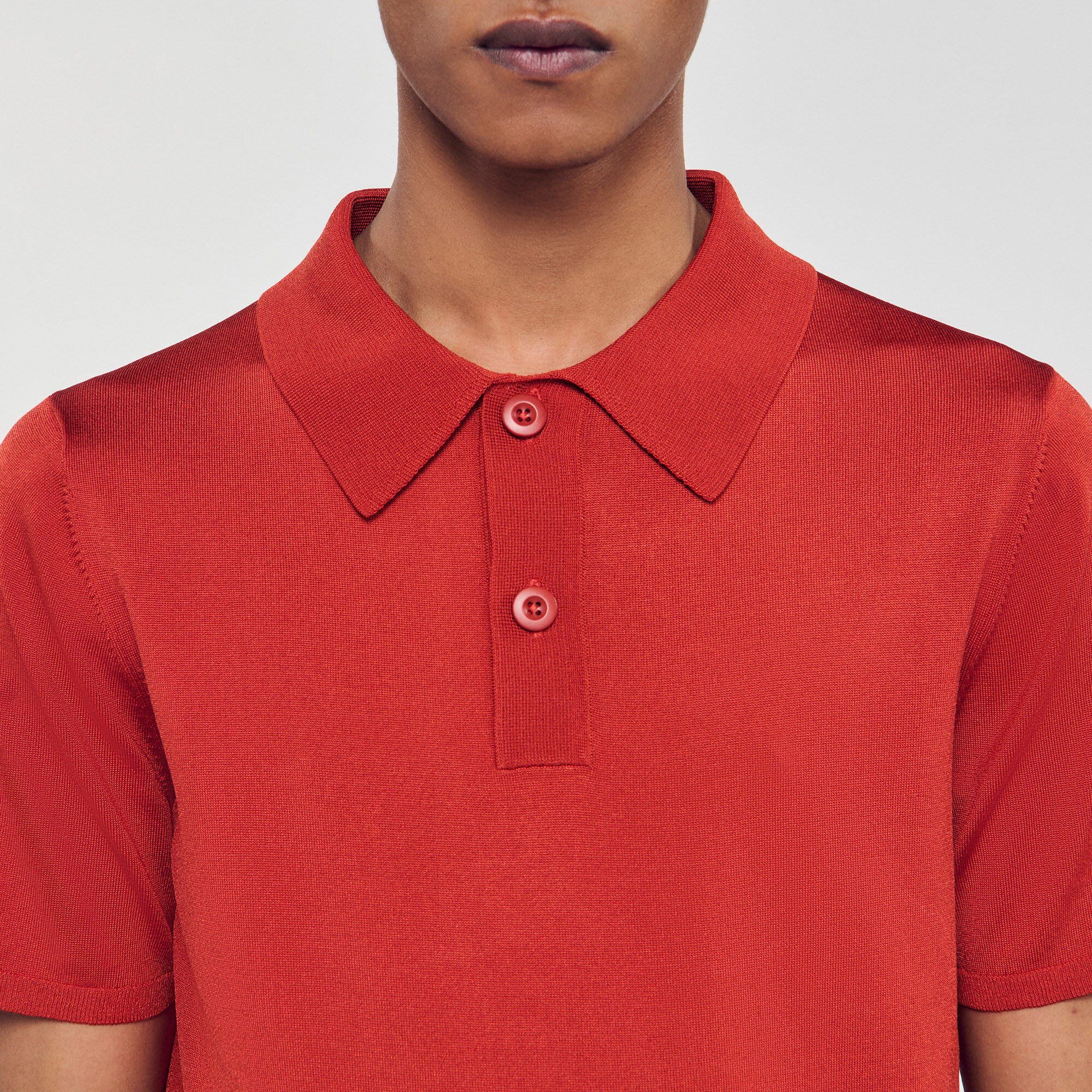 Strick-Poloshirt mit kurzen Ärmeln