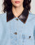 Blouson aus Denim mit Lederkragen