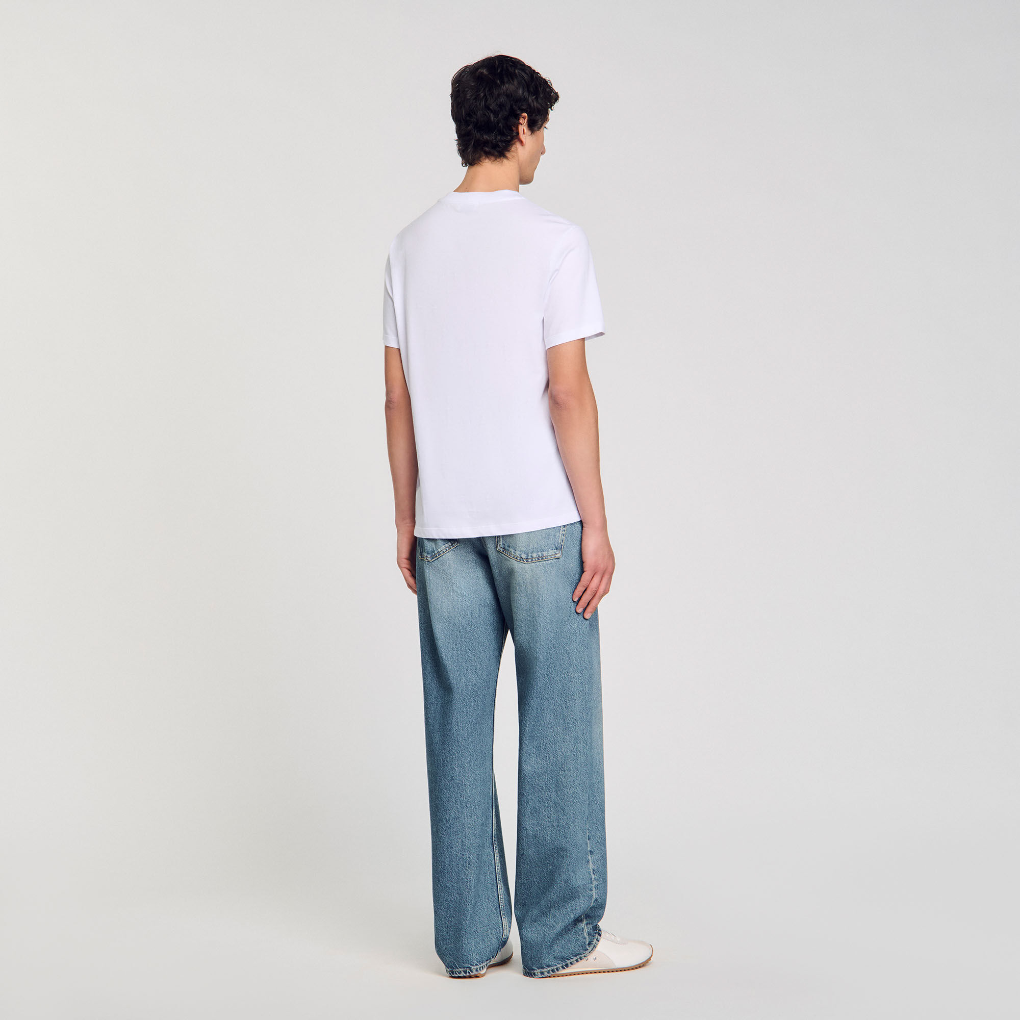Baumwoll-T-Shirt mit Wellenmuster