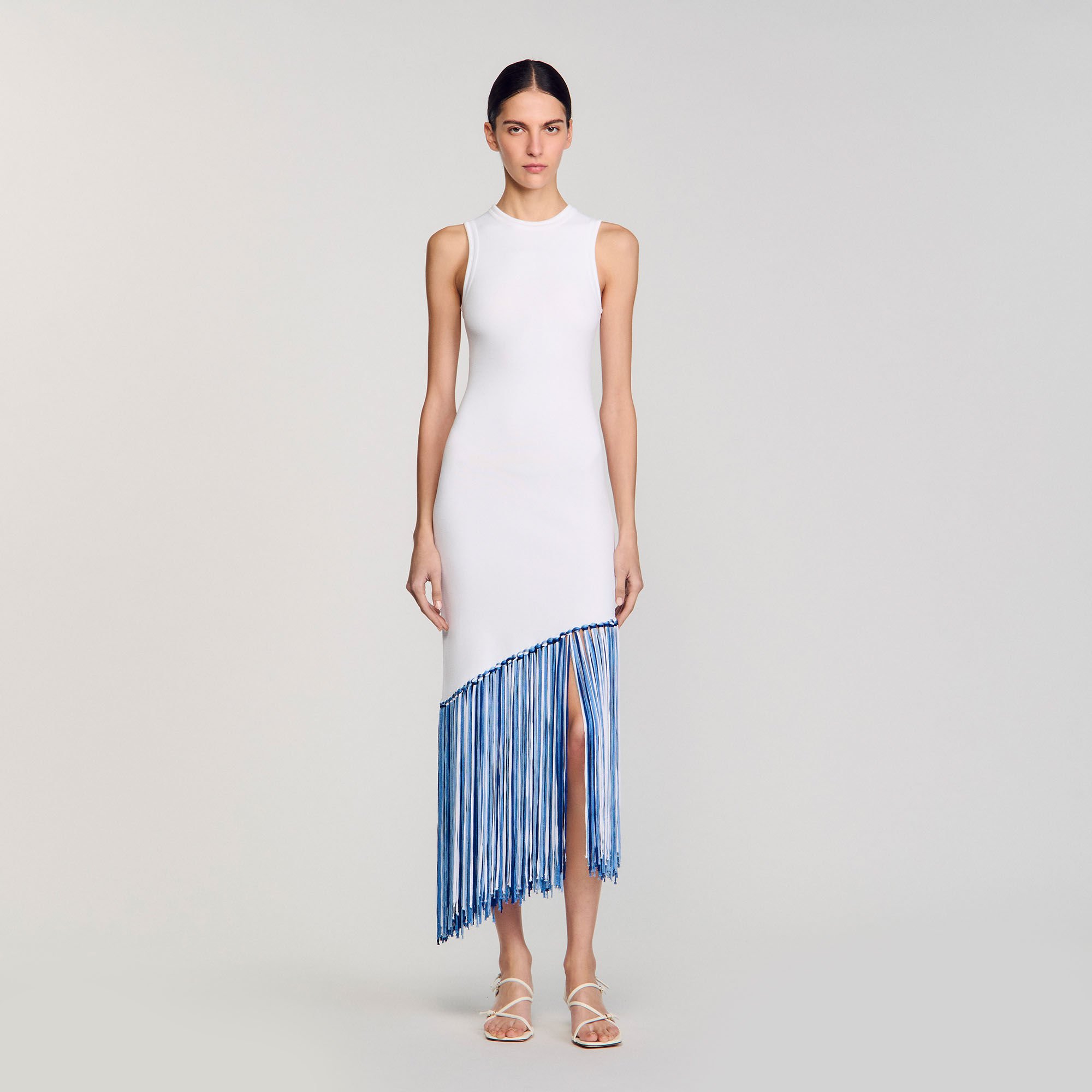 Langes Kleid mit Fransen