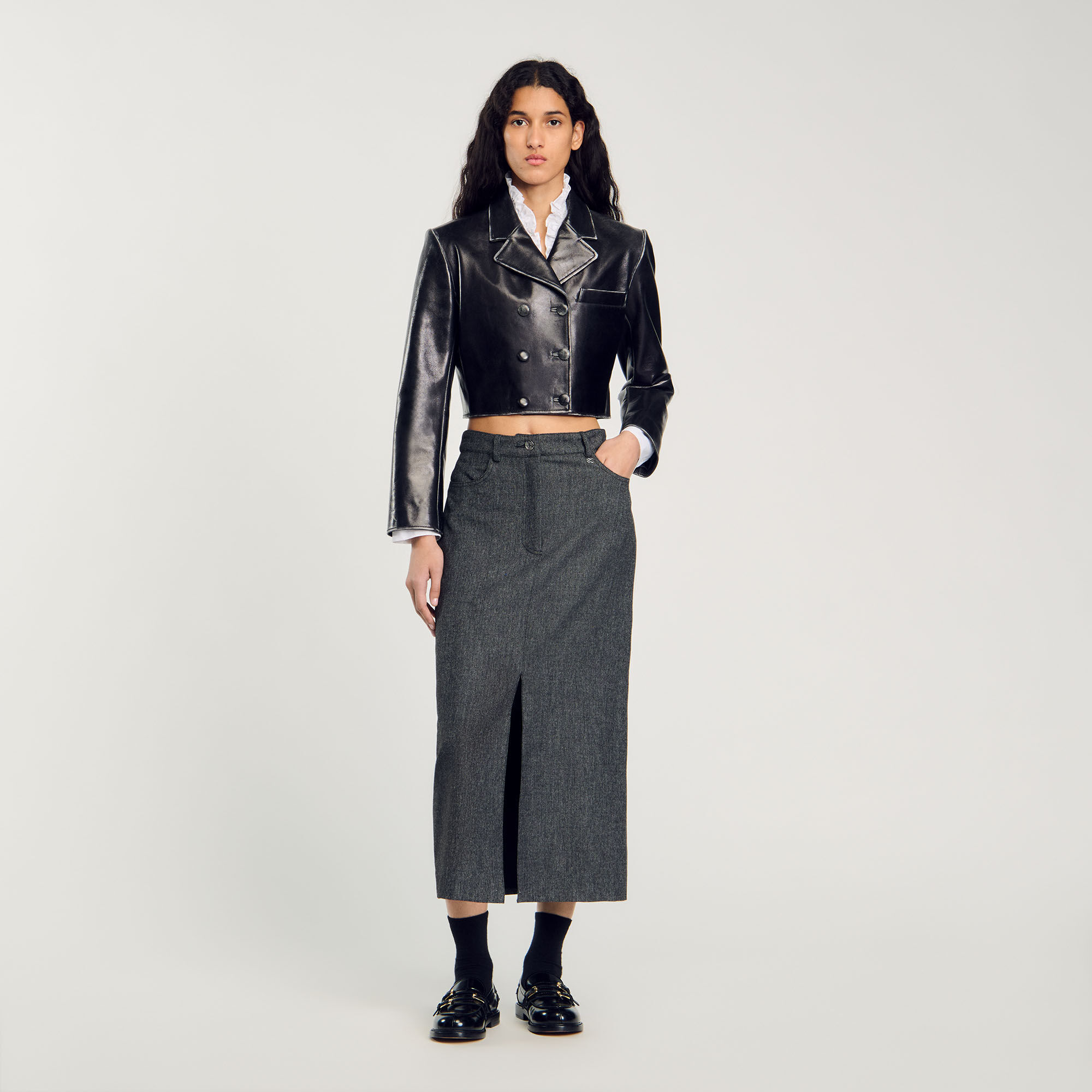 Kurzer Blouson aus Leder