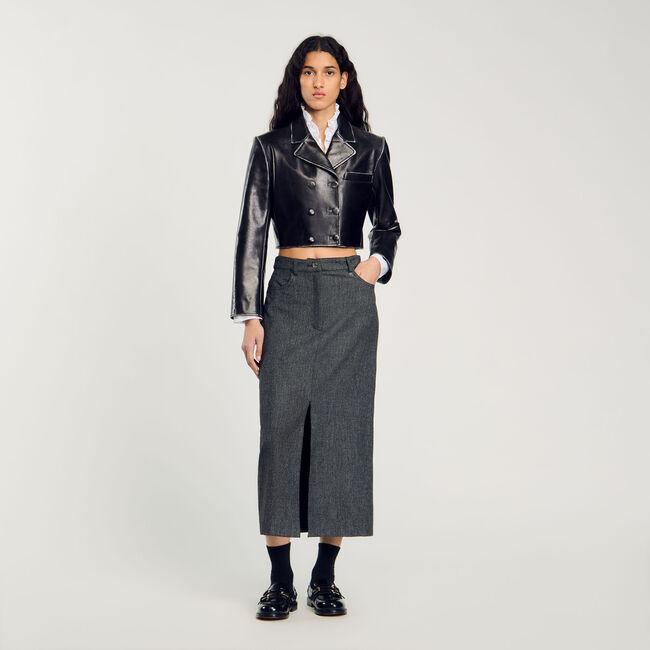 Kurzer Blouson aus Leder