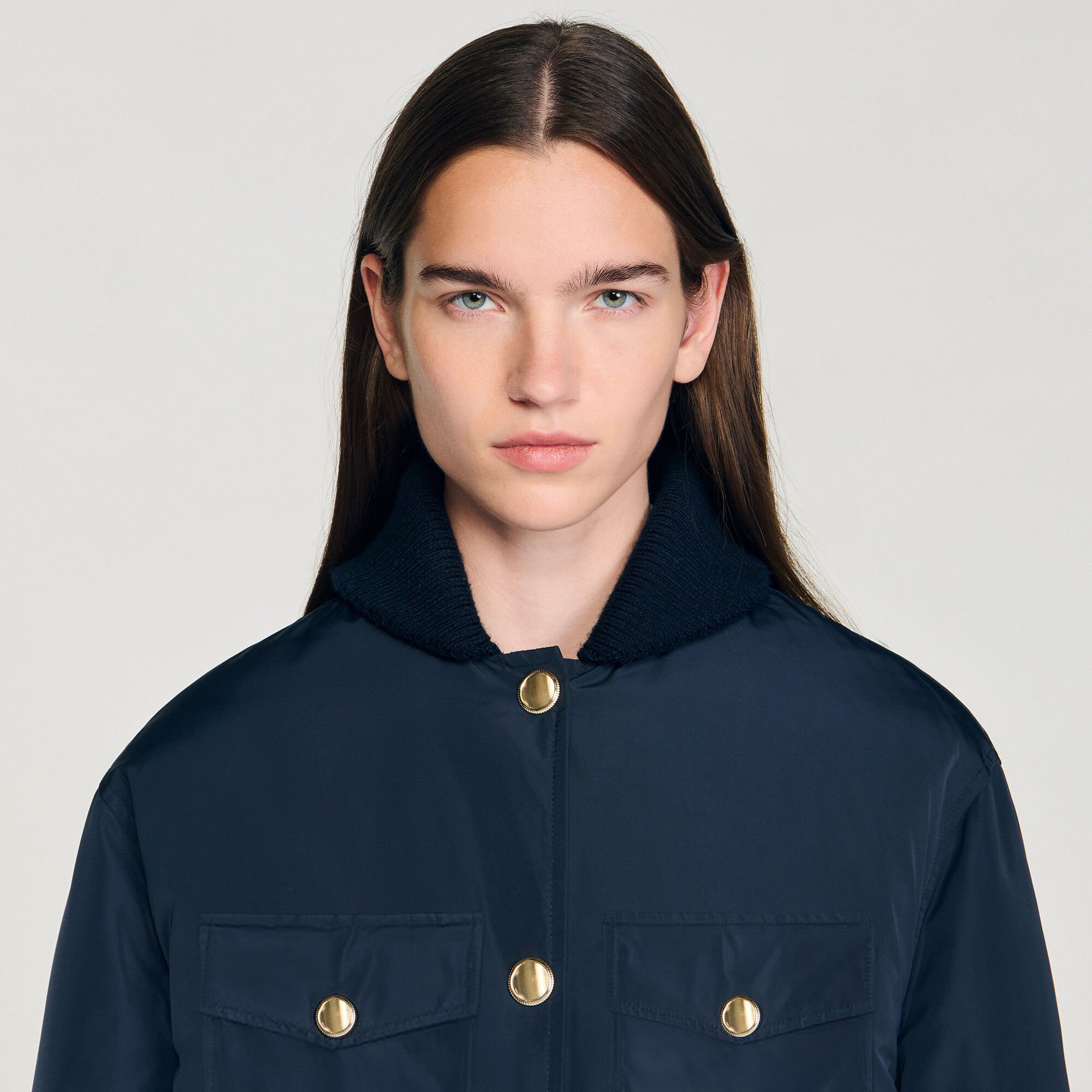 Daunenjacke mit Teddykragen